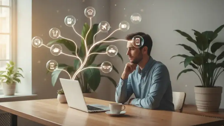 Femme écrivant sur son ordinateur pour devenir blogueuse lifestyle avec succès