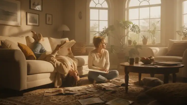 Personne réfléchissant que faire quand on s'ennuie un dimanche après-midi à la maison