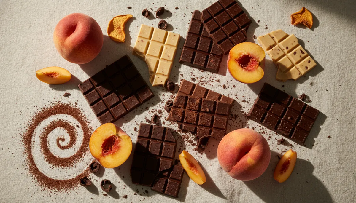 Palette MUR Chocolate Peach ouverte montrant les fards à paupières tons pêche dorés
