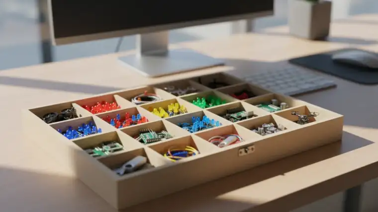 Boite pour swap colorée remplie d'objets créatifs et d'idées d'échange originales