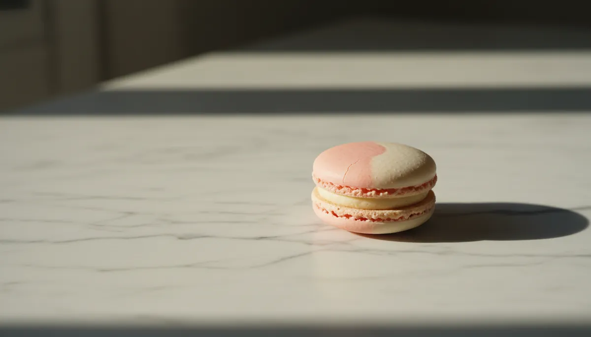 Kit Le Mini Macaron avec vernis macaron colorés et lampe UV sur table blanche